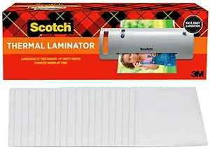 Scotch TL902VP Thermal Laminator, 1 Laminating Machine, White, Laminate Recipe Cards, Photos and Documents, For Home, Office or School Supplies, 9 in.