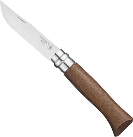Opinel No8 Stainless Steel Folding Pocket Knife – Premium Wood Handles